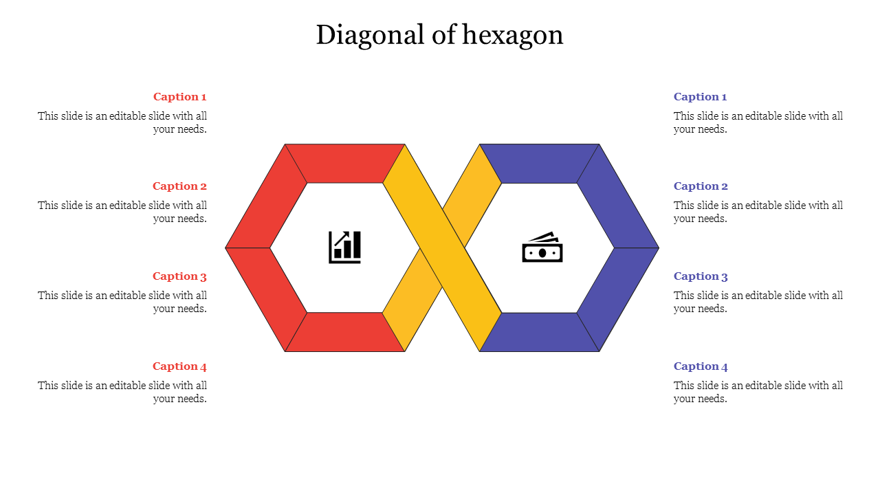 Outstanding Diagonal Of Hexagon PowerPoint presentation